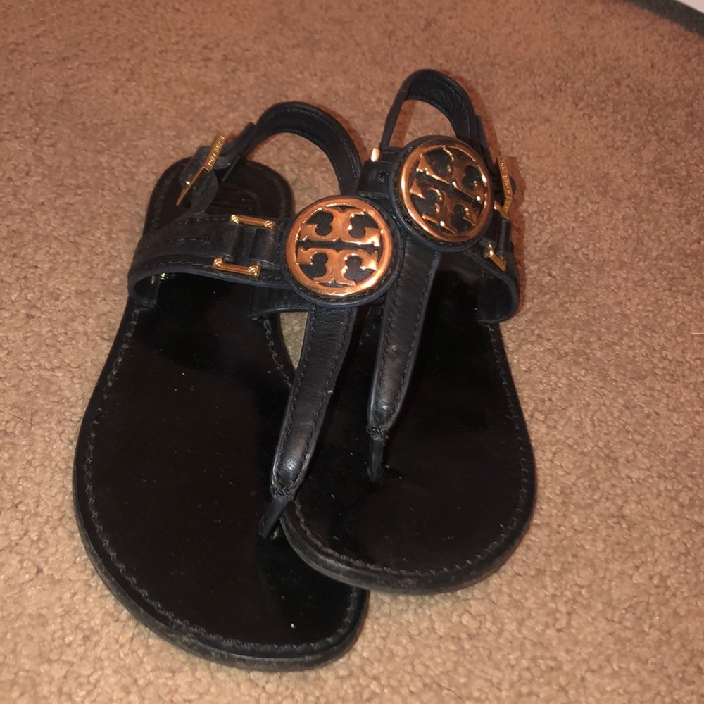 Tory Burch Black Leather Sandals
